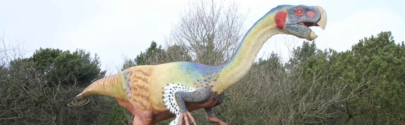 Siehe Gigantoraptor und viele andere Dinosaurier im GIVSKUD ZOO.
